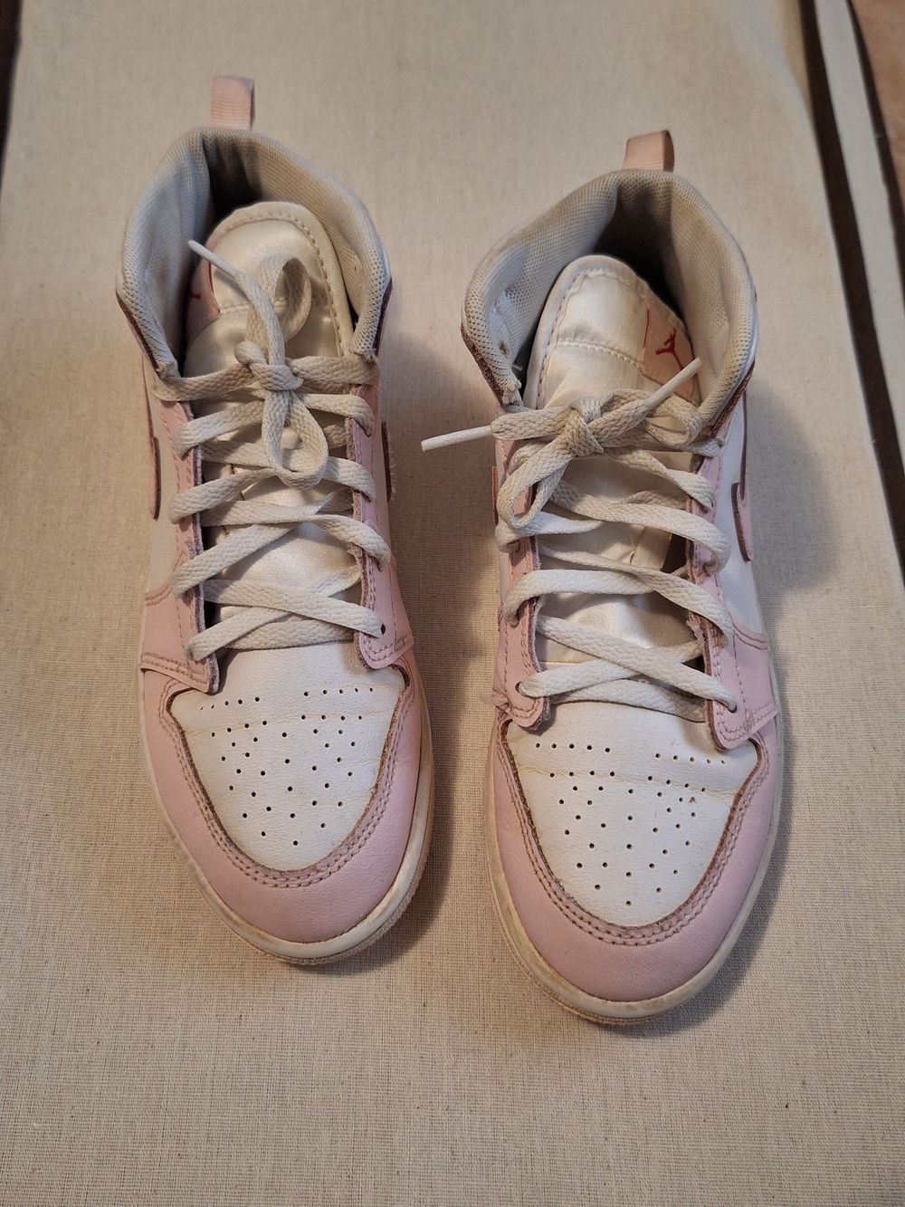 Jordan Kids High-Top Sneakers in Pink and White